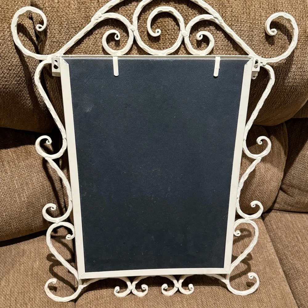 Elegant White Scrollwork Mirror